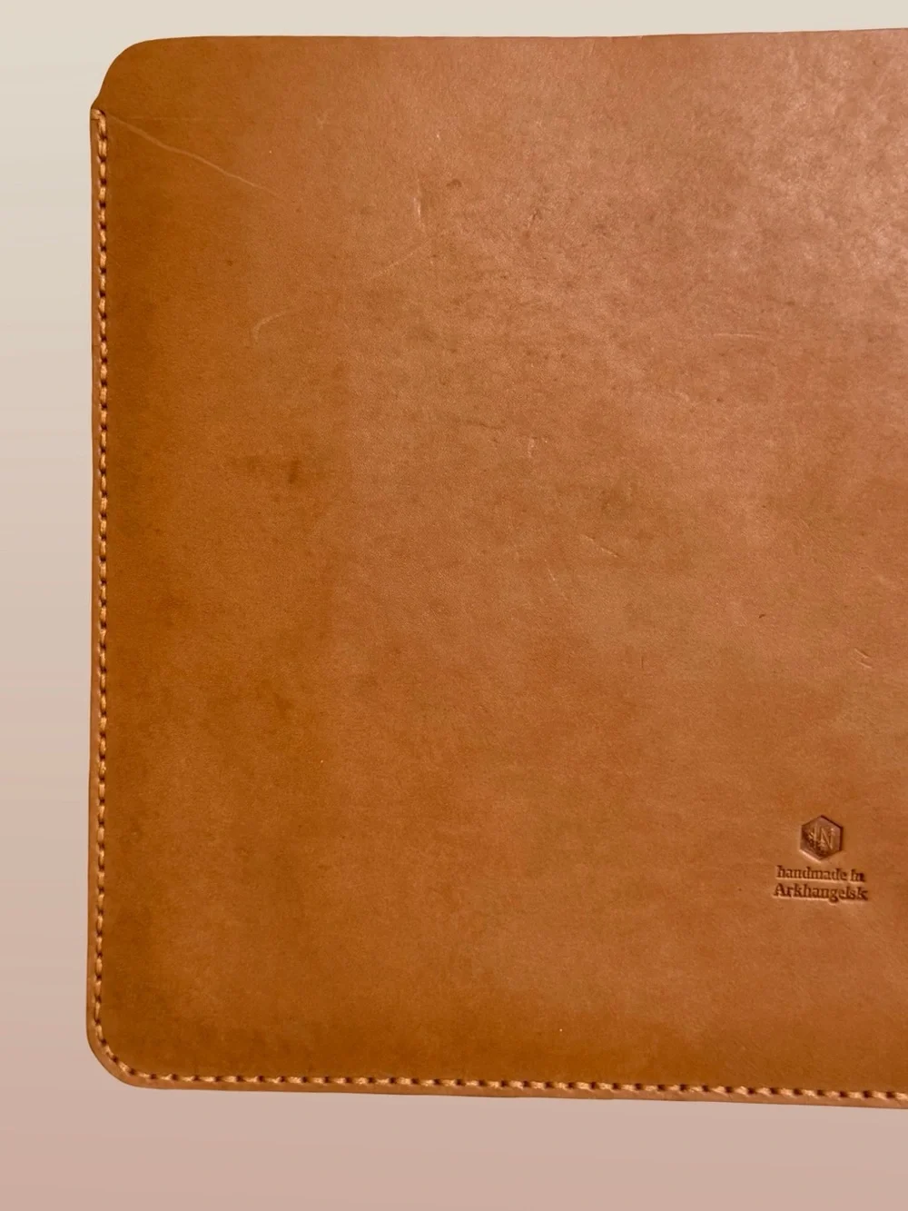 Brown Leather iPad Pro 13” or Smaller Sleeve Case with Pencil Holder Stitched